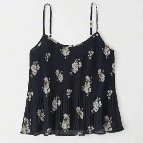 🌟✨2 for $20 ✨🌟 ABERCROMBIE & FITCH | FLORAL PLEATED TANK TOP - Picture 1 of 11